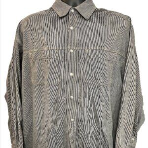 Van Heusen mens XL 17-17 1/2 100% Cotton Heavyweight Lng Sleeve WorkShirt W/flaw